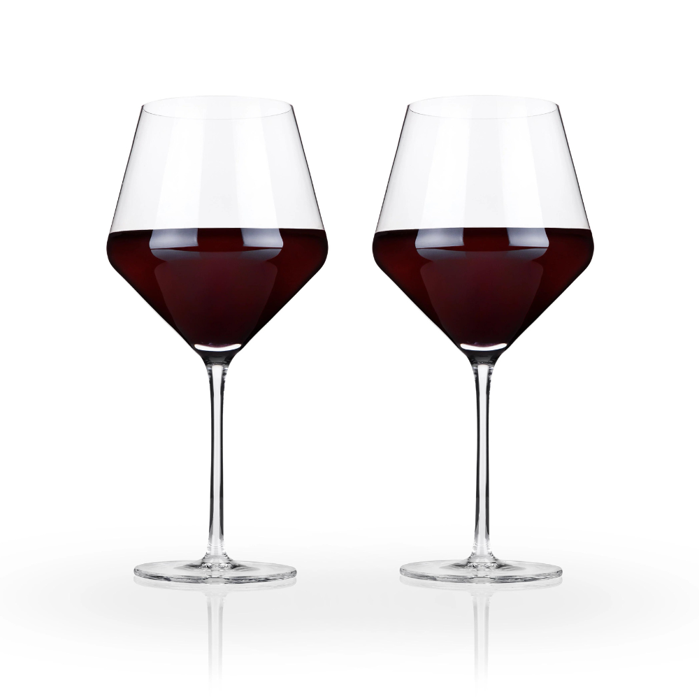 Viski Crystal Burgundy Wine Glasses (set of 2)