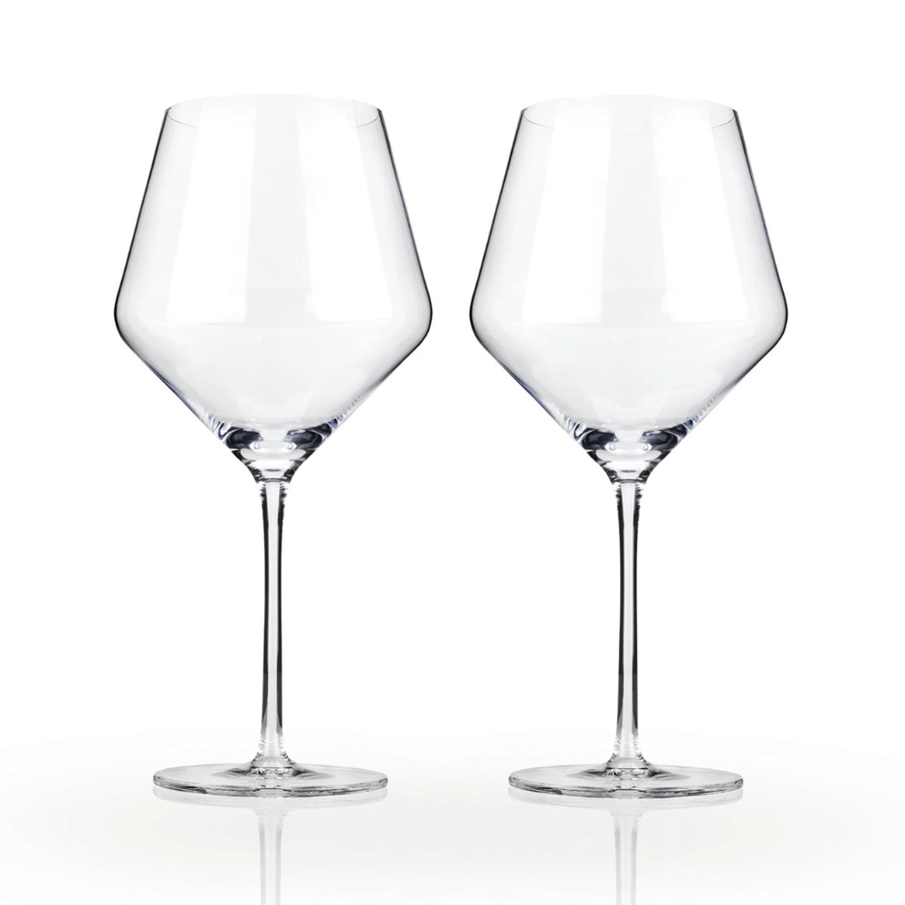 Viski Crystal Burgundy Wine Glasses (set of 2)