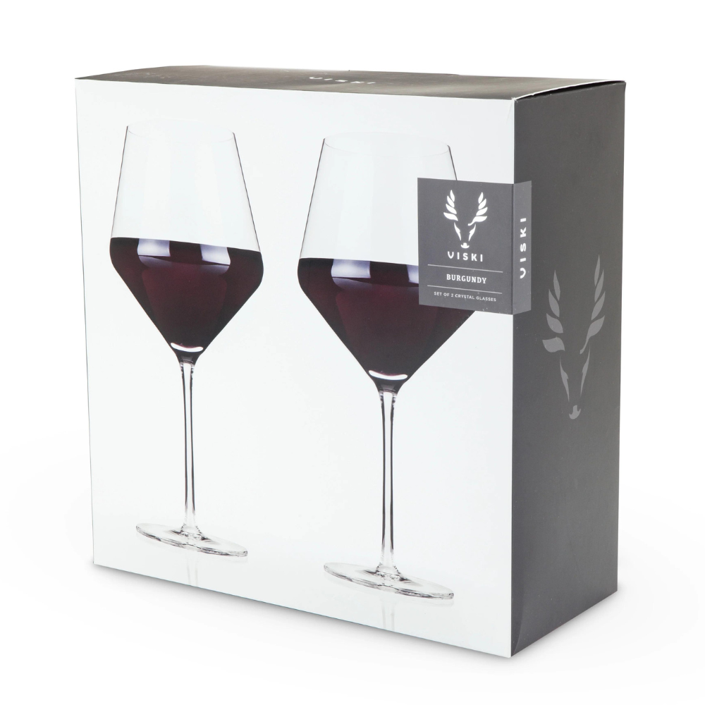 Viski Crystal Burgundy Wine Glasses (set of 2)