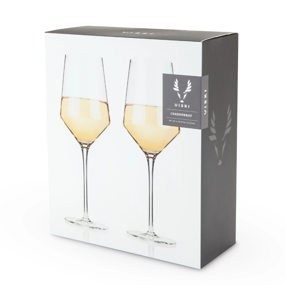 Viski Crystal Chardonnay Glasses (set of 2)