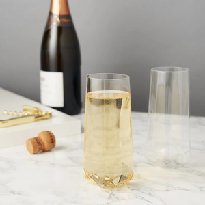 Viski Faceted Stemless Crystal Champagne Flutes (set of 2)