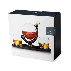 Viski Globe Decanter & Whiskey Tumbler Set