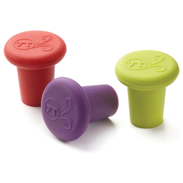 4 Silicone bottle stoppers with slot for drinking straws - Westmark Shop