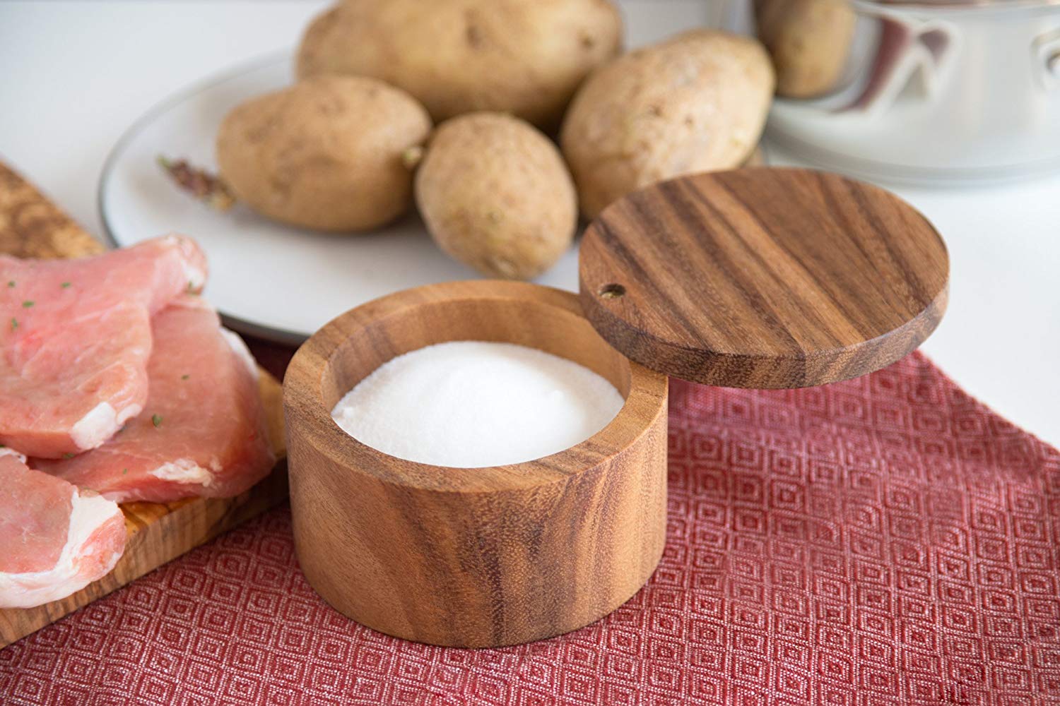 Acacia Wood Salt Cellar